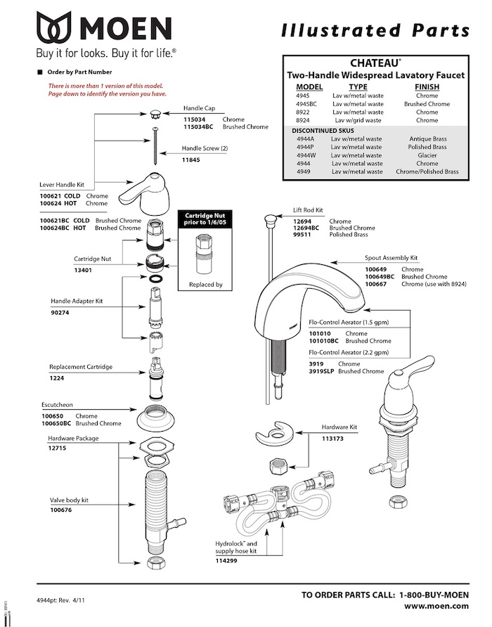 moen bathroom faucet parts diagram